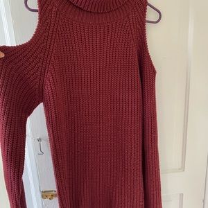 Francescas maroon cable knit dress